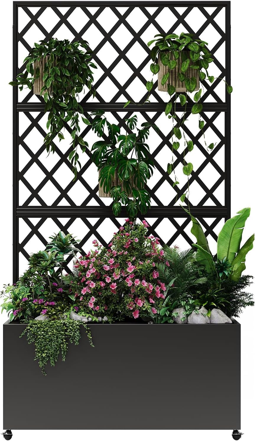 Raised Garden Bed - Galvanizli Çelikten Yapılmış, Çardaklı ve Gizlilik