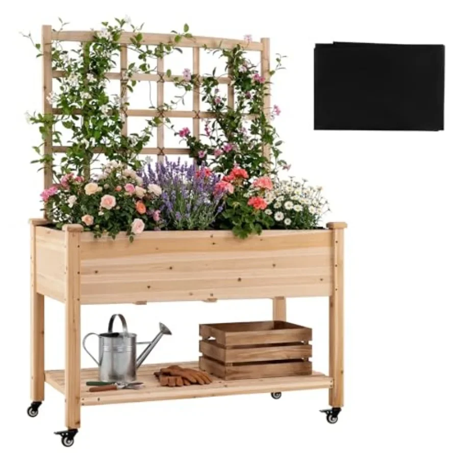 65 inçlik, tekerlekli, ahşap y - Raised Garden Bed incelemesi ve fiyatı